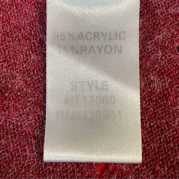 Burgundy Crochet Trim Peasant Tunic Top Maverick The Collection Oversized S - Picture 12 of 12